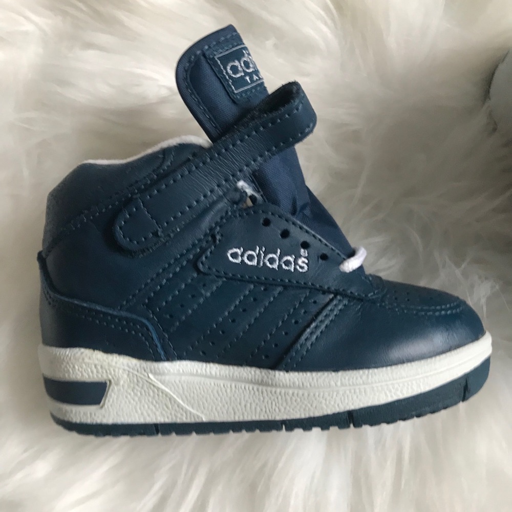 RARE NEW Blue 1980s Adidas Taurus Toddler High T…